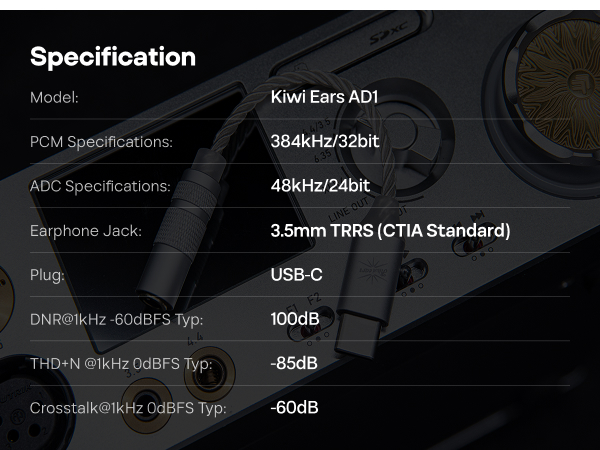 Kiwi Ears AD1 IEM DAC Dongle
