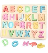 Zeoddler Alphabet Puzzles, ABC Shape Puzzles for Kids, Educational Toys for Toddlers, Preschool L...