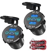 [2 Pack] 12V USB C Outlet - Qidoe Aluminum Metal Multiple Car Charger Socket PD20W USB-C Outlet &amp;...
