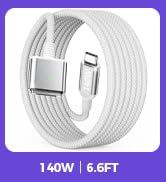 ZONLELE 140W USB-C to Magnetic 3 Cable 6.6FT with LED Indicator | Compatible with Magsafe 3 for M...