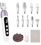 Professional Manicure Pedicure Kit with Memory Modes, Cordless Electric Nail File Set 10 Speed Po...