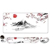 Extended Gaming Mouse Pad, Memory Foam Ergonomic Keyboard Mouse Wrist Rest Support Set, Large Des...