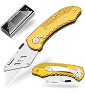 Vickay Folding Utility Knife Box Cutter Utility Blades Heavy Duty with 5 SK5 Quick Change Blades,...