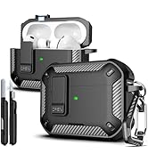 R-fun for AirPods Pro 3 Case with Cleaning Kit,Carbon Fiber Elements Military Drop Proof Auto Pop...