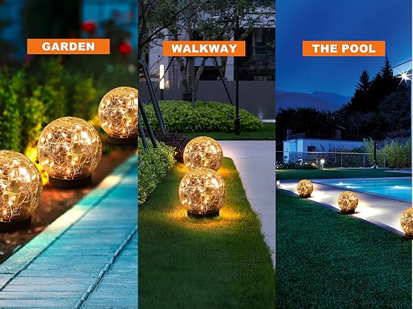 Solar Globe Lights Outdoor Waterproof