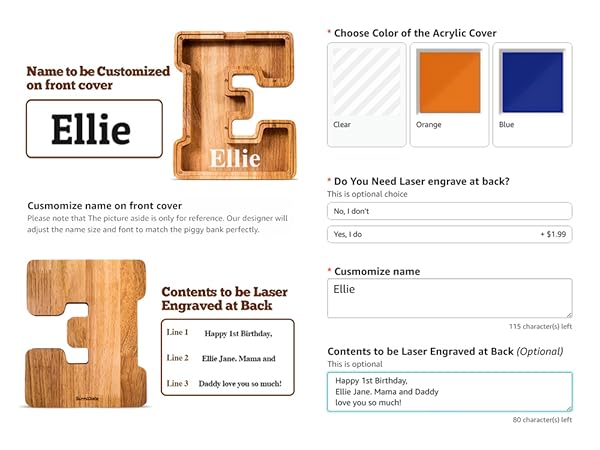 Personalized piggy bank