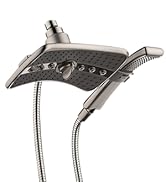 BRIGHT SHOWERS Shower Head Combo with Two Spray Setting Fixed Shower Head and Two Spray Settings ...