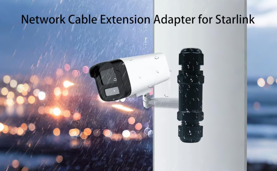 Network Cable Extension Adapter for Starlink, Industrial Outdoor IP68 Network Docking Connector