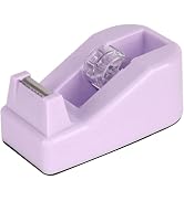 Purple Desktop Tape Dispenser with Weighted Non-Skid Base, Heavy Duty Cute Tape Dispenser for Pac...