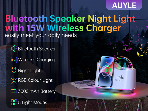 night lights bluetooth speaker