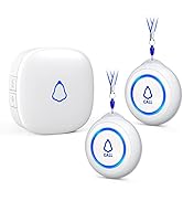 Wireless Caregiver Pager, Medical Alert Systems with 2 Call Buttons and 1 Receiver for Seniors/El...
