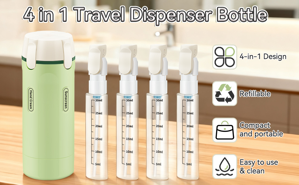 4 in 1 travel dispenser bottle travel toiletry containers travel shampoo bottle