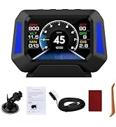 OBD2 Digital Speedometer Heads Up Display for Car, OBD2 &amp; GPS Dual System Digital Speedometer HUD...