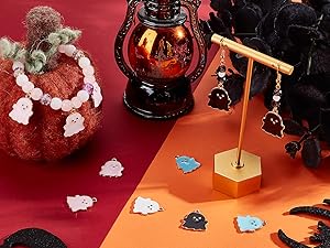 Halloween Charms Ghost Charm Bulk Enamel Ghost Charms Cartoon Cute White Black