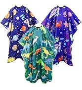 XLSXEXCL 3 Pack Kids Hair Cutting Cape, Professional Barber Cape for Children with Fun Designs, W...