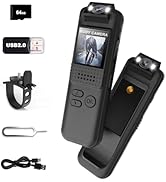 Bextgoo Body Camera, Mini Sports Camera with 64GB TF Card, 1080P HD Body Cam, 180° Rotatable Lens...