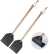 DEBETOOL Indoor Leather Fly Swatter - 2 Pack Long Handle Heavy Duty Fly Swatter with Hanging Rope...