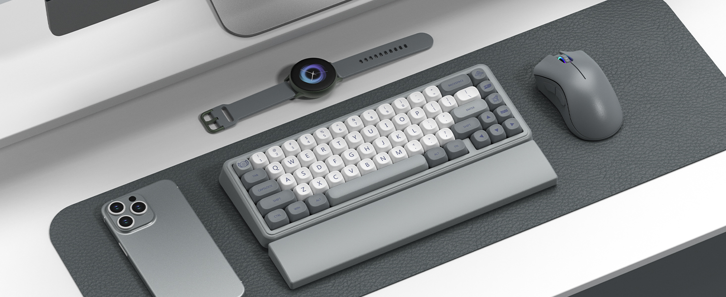 PBT Keyboard keycaps Japanese Style, White/Grey MOA Keycap Set,Retro Custom Replacement Key caps