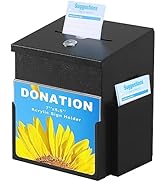 xydled Suggestion Box with Key Lock Acrylic Sign Holder, Metal Donation Ballot Drop Box with Slot...