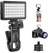 Small Selfie Light, Phone Light with Metal Hotshoe and Clip,50 LED Portable Rechargeable Single C...