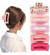 Bphne 5 Pack Hair Clips for Women, Rectangle Hair Claw Clips for Thin Thick Curly Hair, Matte Jaw...