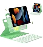 Senyoson Keyboard Case for iPad 7th/8th/9th Generation 10.2'' 2019/2020/2021, 360° Rotatable Magn...