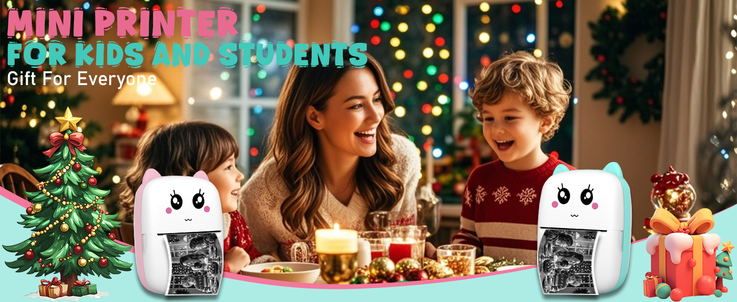 Mini Sticker Printer Thermal Printer Portable Sticker Maker, Bluetooth Inkless Printers