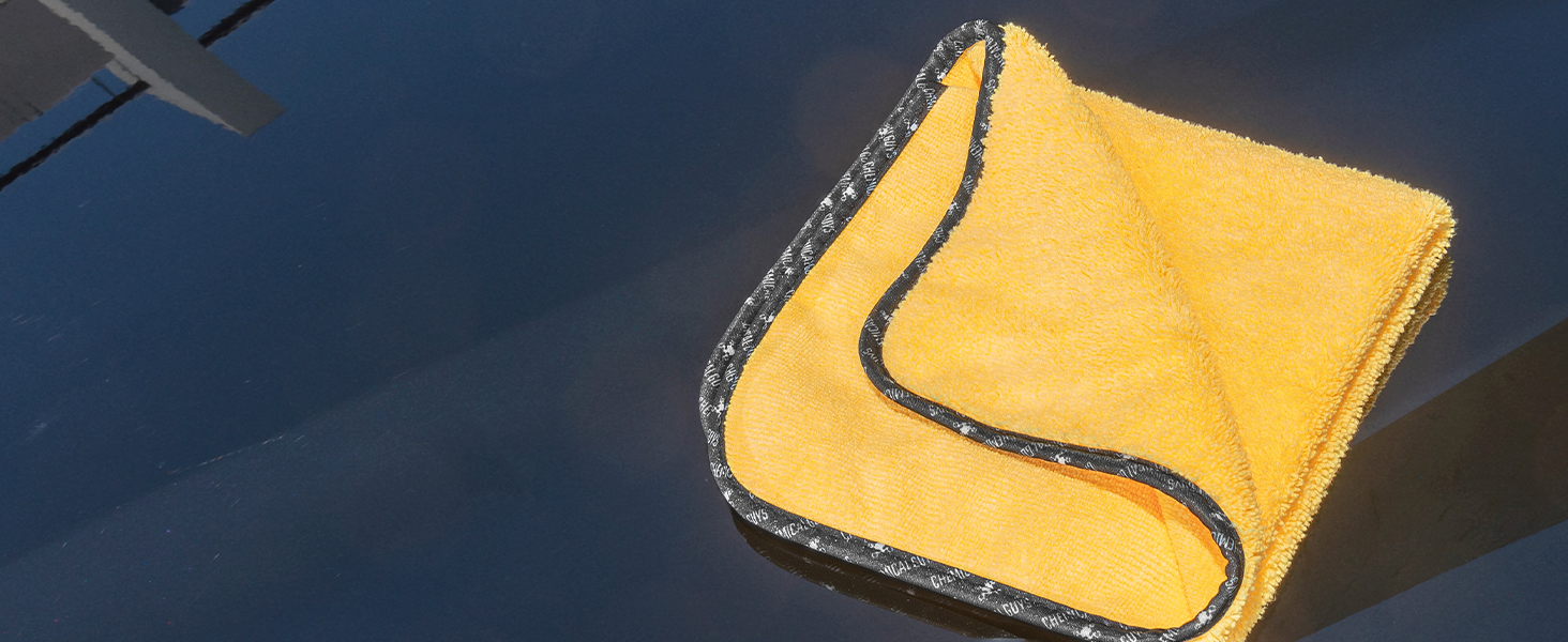Soft gold microfiber towels for car detailing, waxing, drying, and polishing all vehicle surfaces