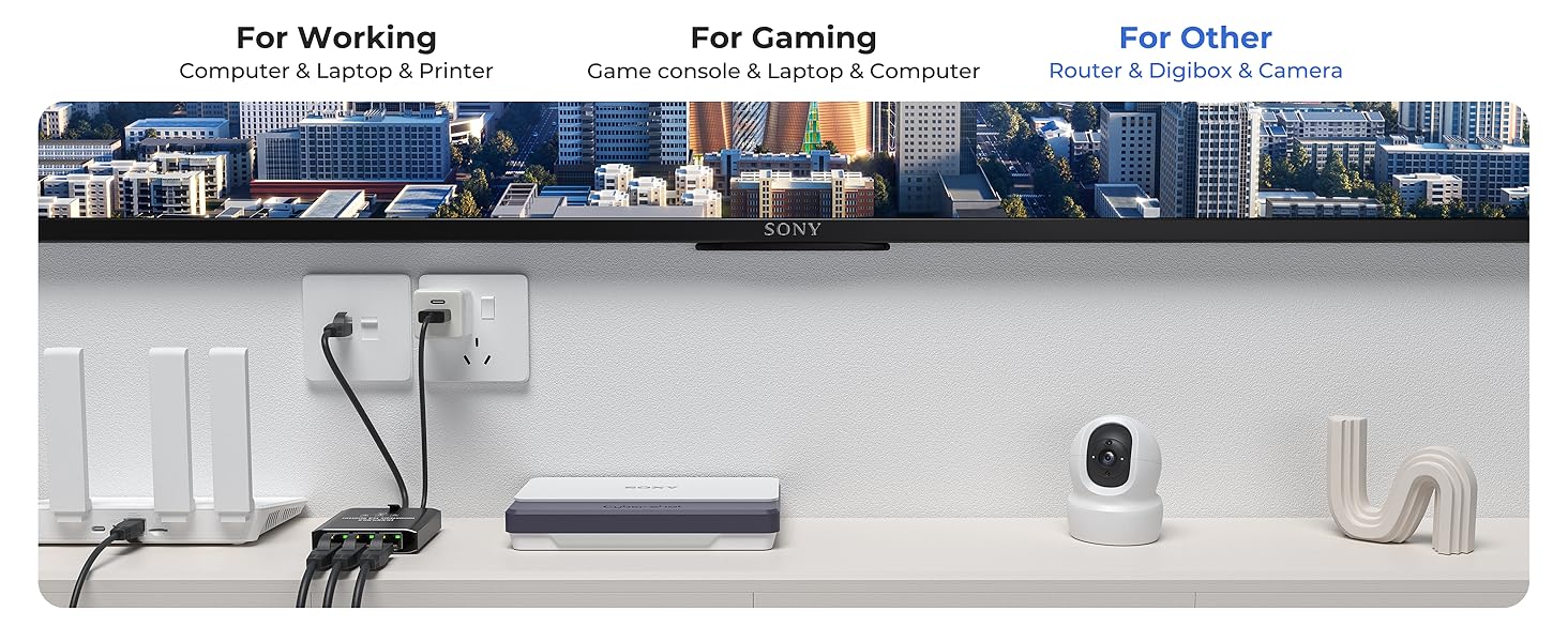 3 port ethernet switch is suitable for connect routers, set-top boxes, and camera in living rooms