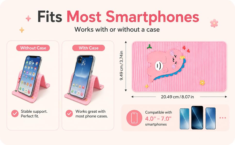 RYAOLFLY Flexible Silicone Phone Holder, Portable Phone Stand (Pink