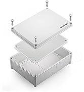 QILIPSU Junction Box with Mounting Plate 380x280x130mm, ABS Plastic DIY Electrical Project Case I...