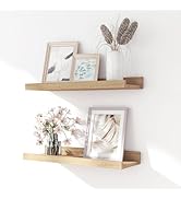 Solrot Floating Shelves for Wall Decor, Wall Mounted Wood Storage Shelf for Bedroom, Living Room,...