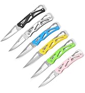 WWZJ 6 Colors Pocket Knife, Stainless Steel Folding Knife with Clip, Self-Defense Knife for Outdo...
