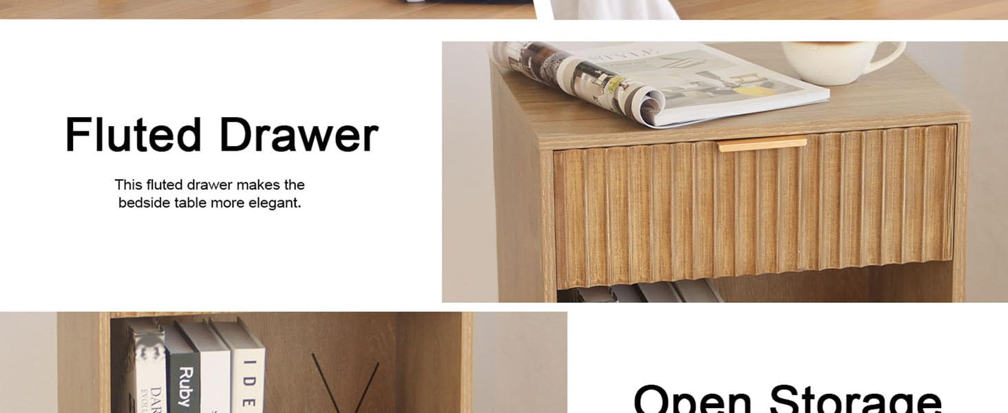 nightstand with open shelf