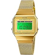 Gosasa Classic Unisex Women's Men's Digital Multifunction Sports Watch Stainless Steel Band Squar...