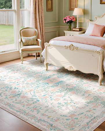Washable Rugs 8x10 Area Rugs for Living Room Ultra Soft Faux Wool Retro Carpets