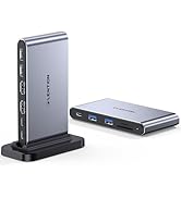 LENTION 10-in-1 Detachable USB C Laptop Dock Station with Dual 4K@60Hz HDMI Monitors, PD 100W, US...