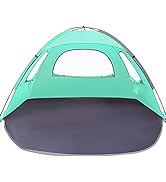 WhiteFang Beach Tent Anti-UV Portable Sun Shade Shelter for 3 Person, Extendable Floor with 3 Ven...