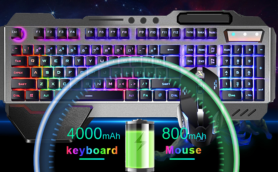 rechargeable gaming keyboard and mouse wireless combo