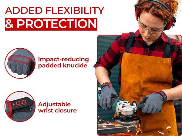 HANDLANDY Work Gloves for Men &amp; Women, Utility Mechanic Working Gloves Touch Screen