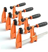 Bar Clamps 4-Pack 6 Inch F Clamps Set, 300lbs Quick-Release, Heavy Duty Wood Clamps for Woodworki...