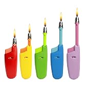 Navpeak Candle Lighter Long Neck Adjustable Lighters Butane Gas Refillable Plastic Lighter Kitche...