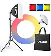 RALENO Softbox Lighting Kit, 16''x16'' Softbox, LED Video Lighting Kit with Various Light Colors ...