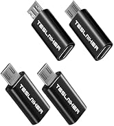 USB C to Micro USB Adapter, Type C Female to Micro USB Male Converter Support OTG + 3A Charge + D...