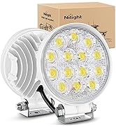 Nilight Marine LED Pods 2Pcs 4.5Inch 42W 4200LM White Round Light Flood Beam Ponton Boat Deck Doc...