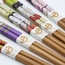 Exzact Chopsticks Gift Set - 5 Pairs of Reusable Natural Bamboo Chopsticks