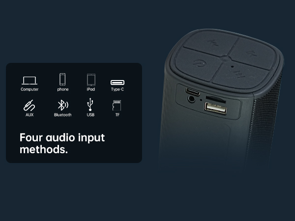 4 input method, usb, tf card, aux, bluetooth