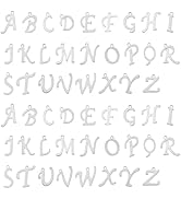 DICOSMETIC 2 Sets Letter A-Z Charm Alphabet Charms Stainless Steel Charms Bracelet Initial Charm ...