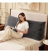Zonamat Headboard Pillow Queen, Headboard Wedge Pillow, Back Rest Pillows for Sitting, Reading, W...