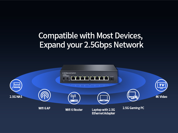 2.5g ethernet unmanaged switch